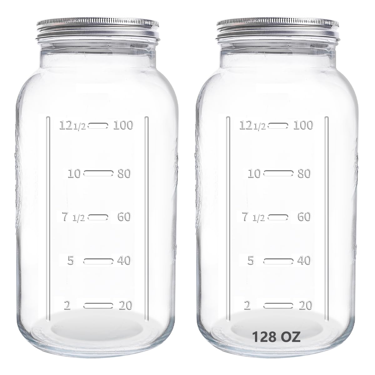 ElegantTime 128oz extra wide mouth jar with lid for airtight storage.