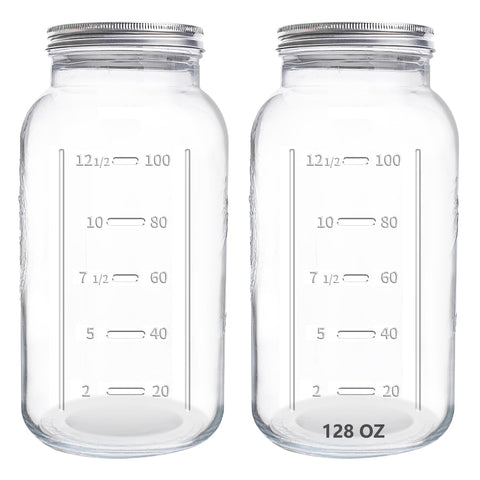ElegantTime 128oz extra wide mouth jar with lid for airtight storage.