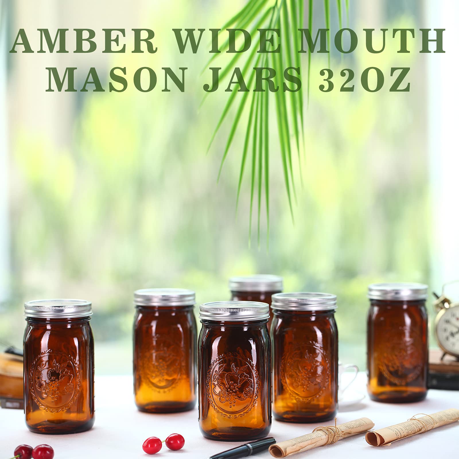 eleganttime amber glass storage for kitchen organization and gifting.