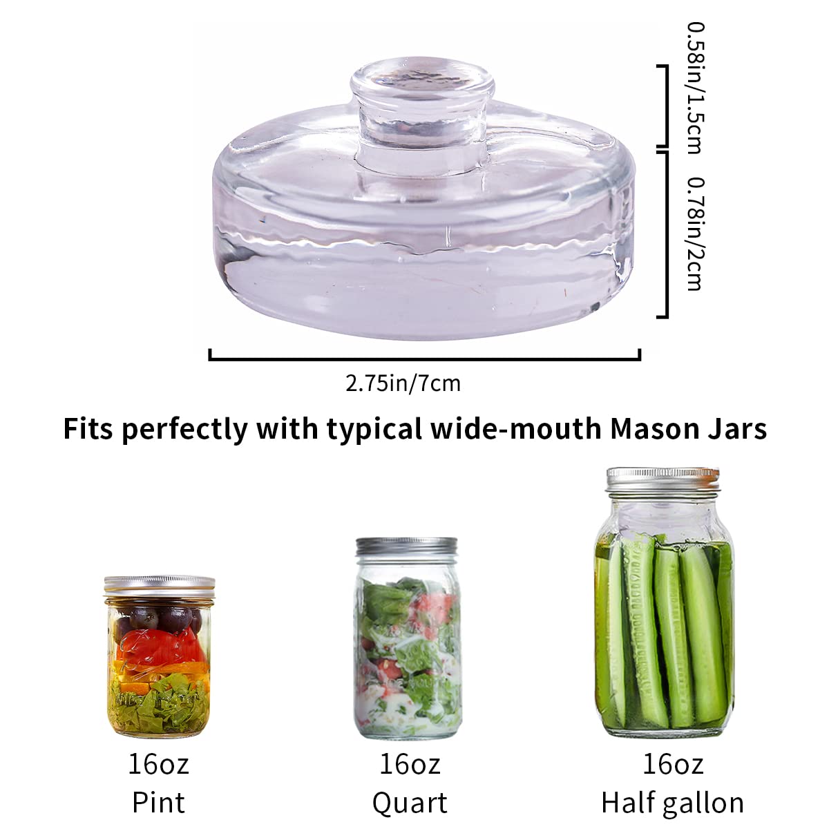 Eleganttime weights fit wide-mouth mason jars for reliable brine containment.