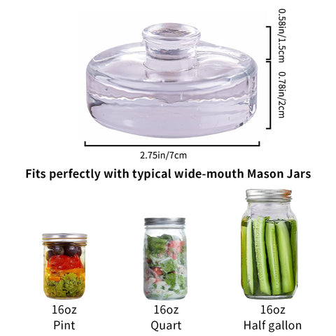 Eleganttime weights fit wide-mouth mason jars for reliable brine containment.