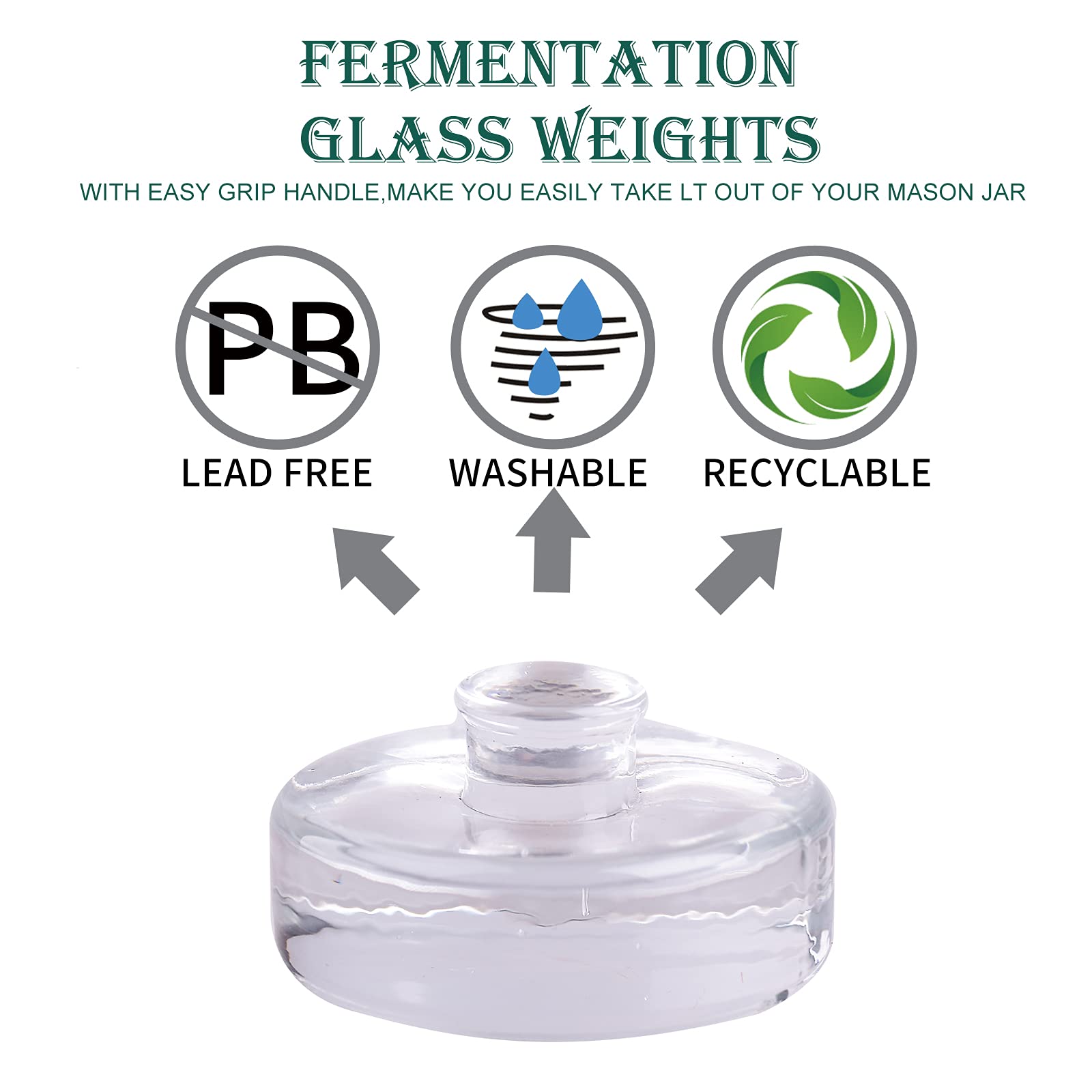 Eleganttime 7oz weight with a flat bottom for consistent submersion in jars