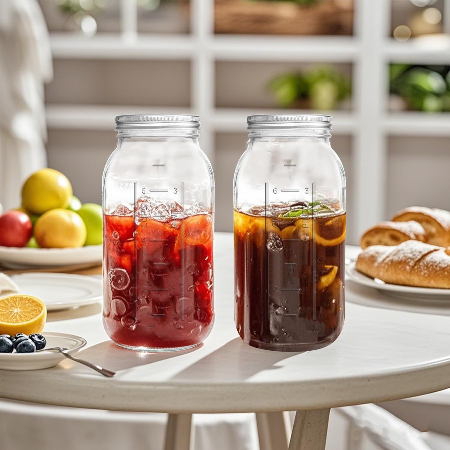ElegantTime half-gallon wide-mouth jar with airtight lids for preservation