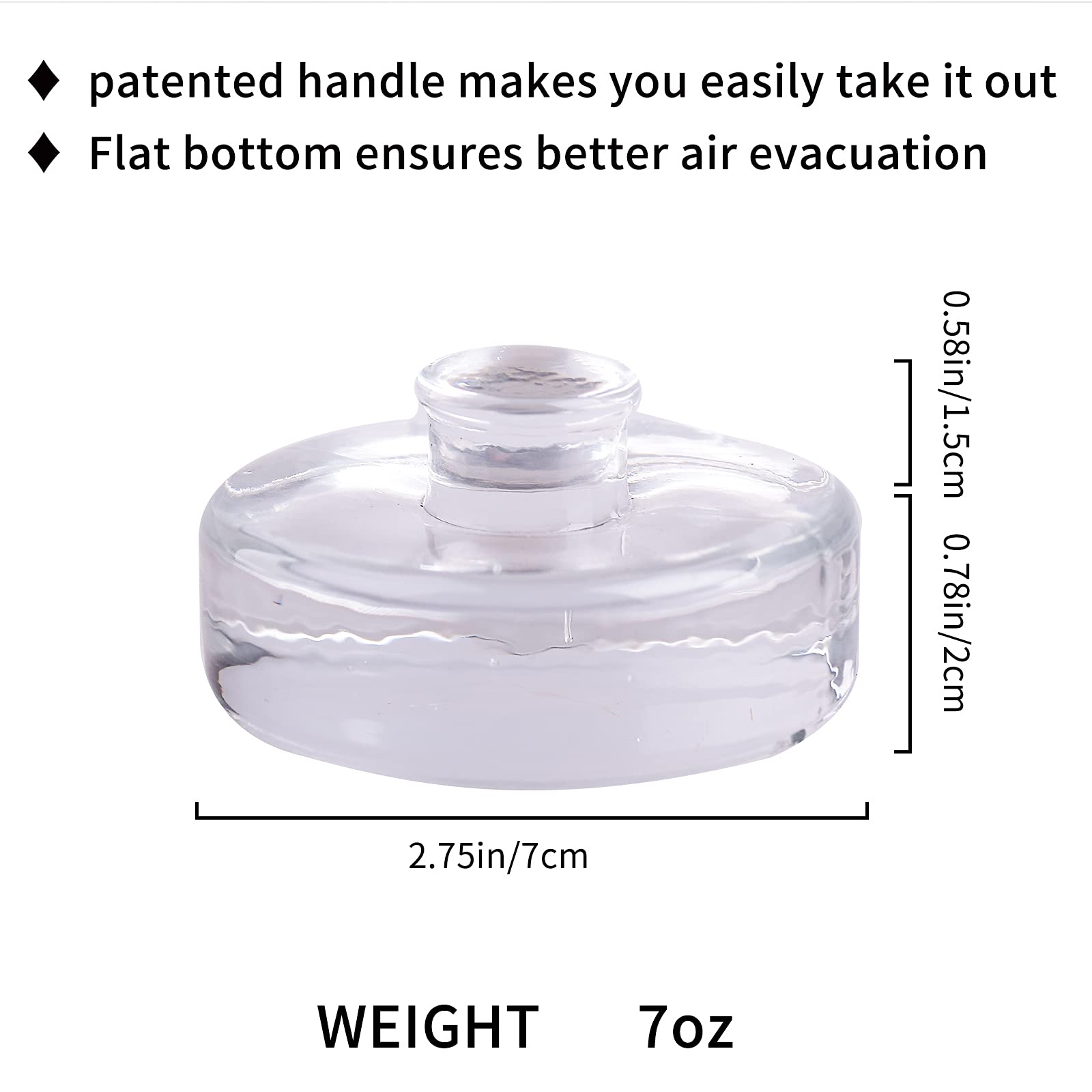 Eleganttime non-slip ribbed handle weight eases removal from wide-mouth mason jars