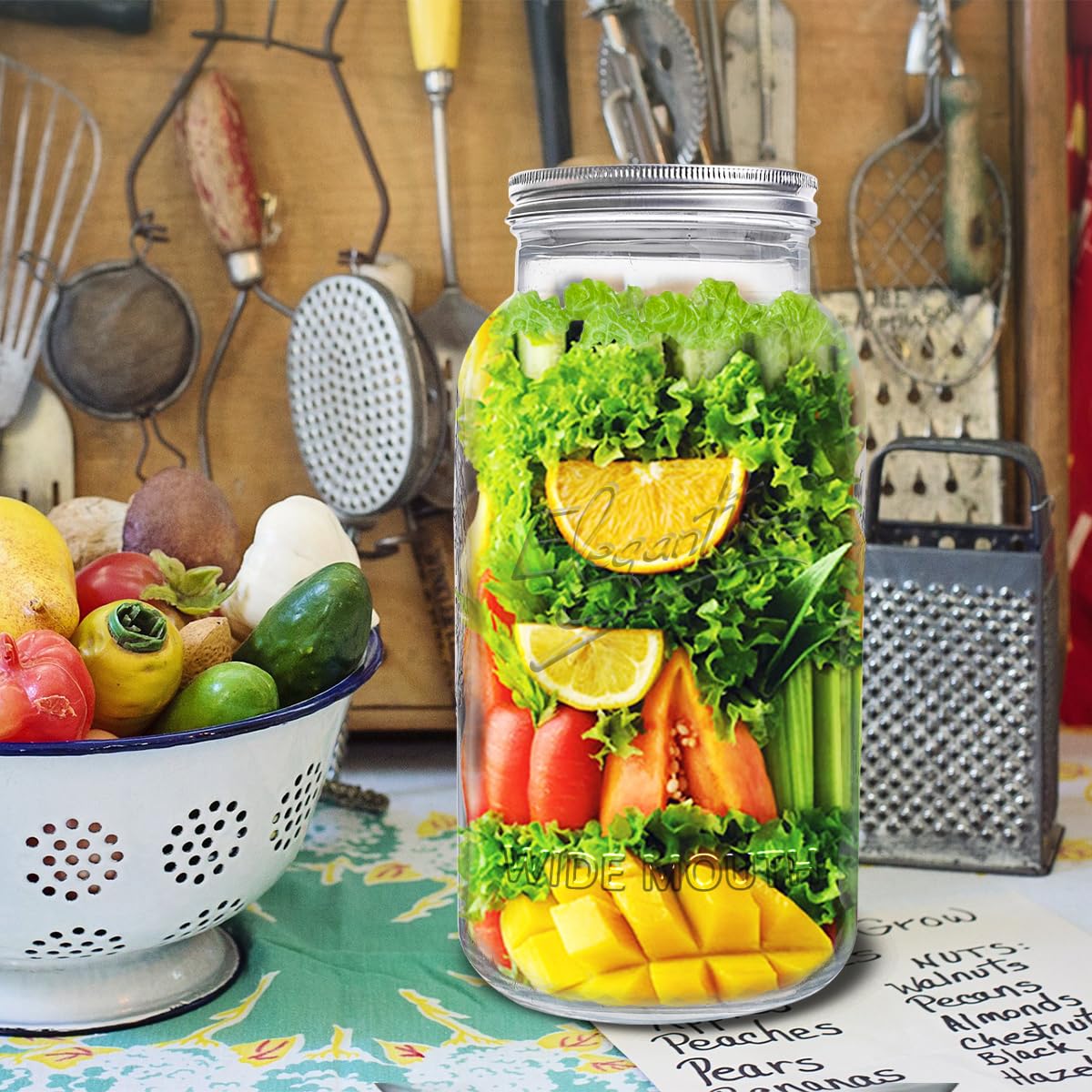 ElegantTime two-pack stacked mason jars ideal for batch prep.