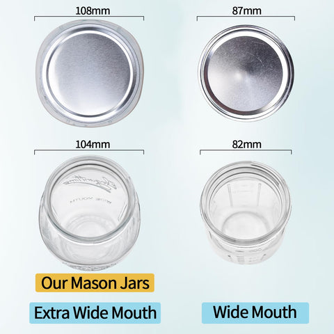 ElegantTime wide-mouth jar pouring contents for easy serving.