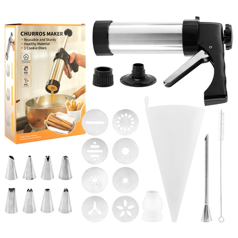 ELEGICKLIP stainless steel churro maker on a kitchen counter for quick churros at home