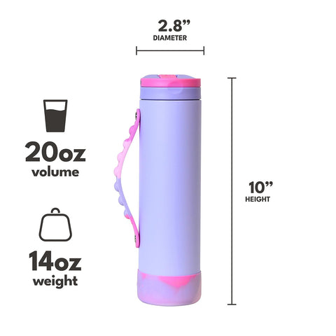 Elemental Iconic Kids Water Bottle fits backpacks and lunchboxes securely.