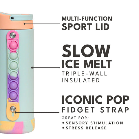 Elemental Iconic Kids Water Bottle fits backpacks and lunchboxes for school days