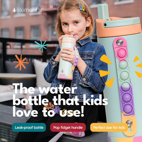 Elemental Iconic Kids Water Bottle BPA-free and easy to clean for daily use