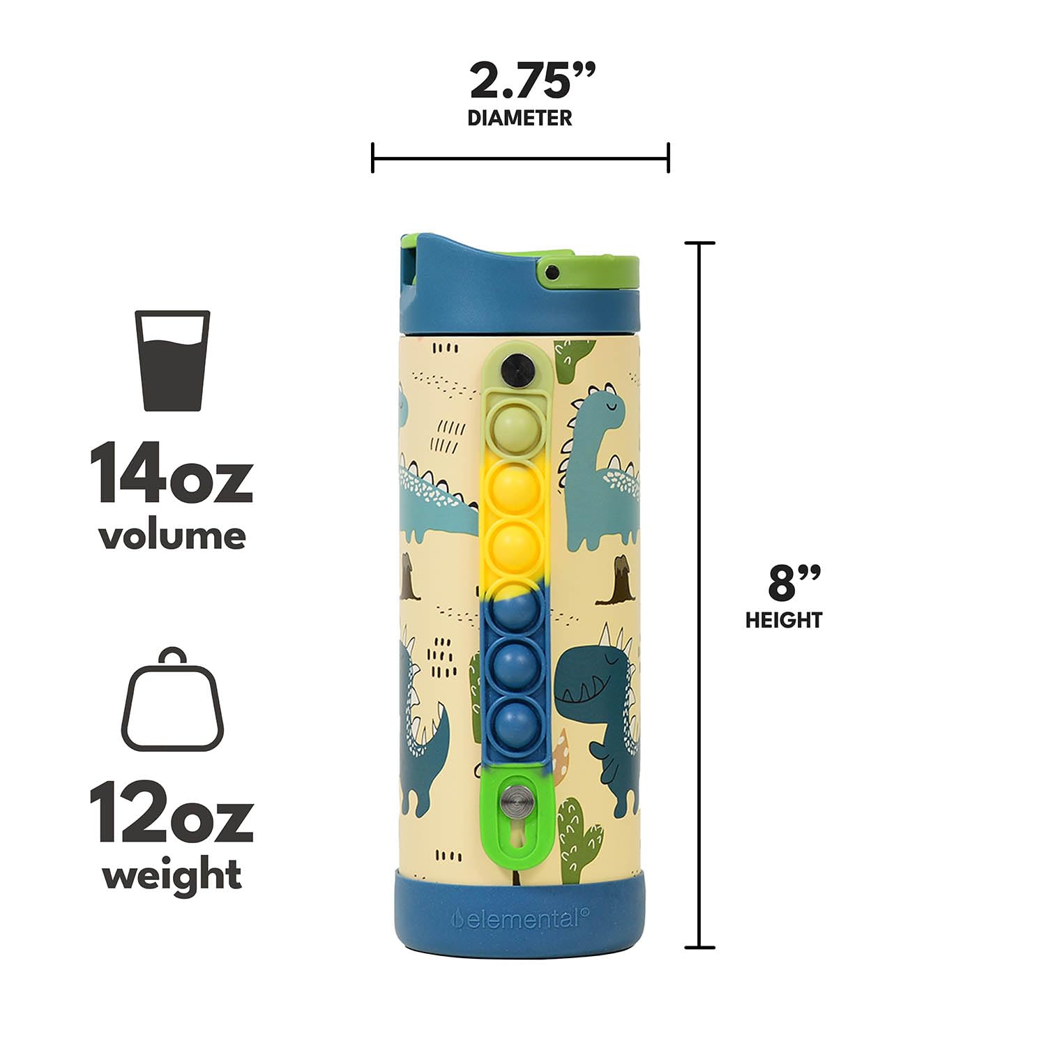 Elemental Iconic bottle available in 30+ colors for every kid