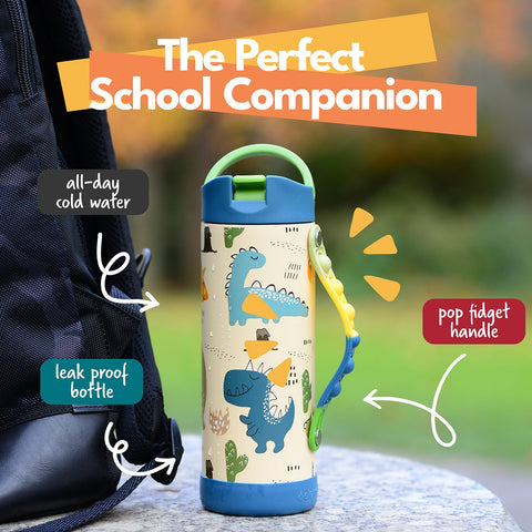 Elemental Iconic bottle with straw lid to prevent spills at school