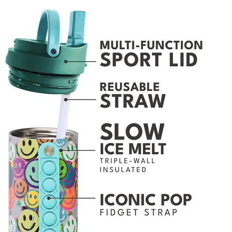 Elemental Iconic Kids Water Bottle durable silicone boot guards against dents