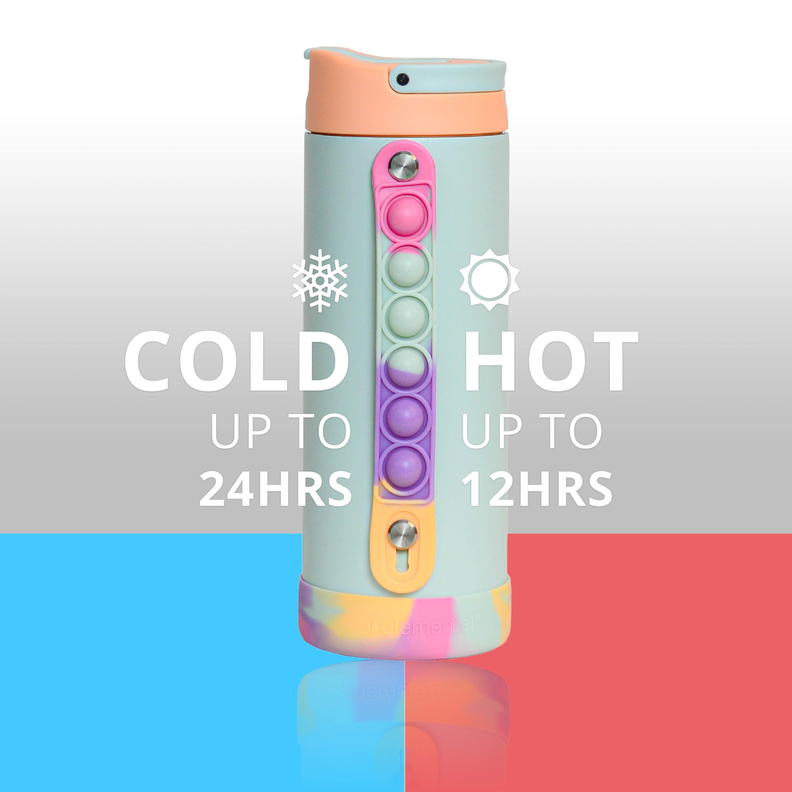 Elemental Iconic Kids Water Bottle for boys and girls, durable for active routines