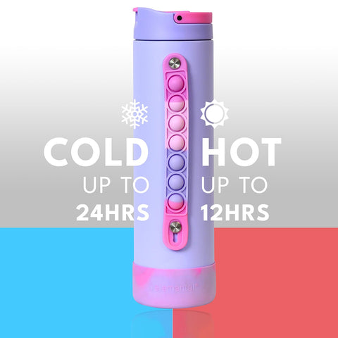 Elemental Iconic Kids Water Bottle removable strap for easy carrying.