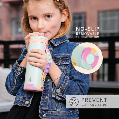 Elemental Iconic Kids Water Bottle with triple-wall insulation keeps drinks cold