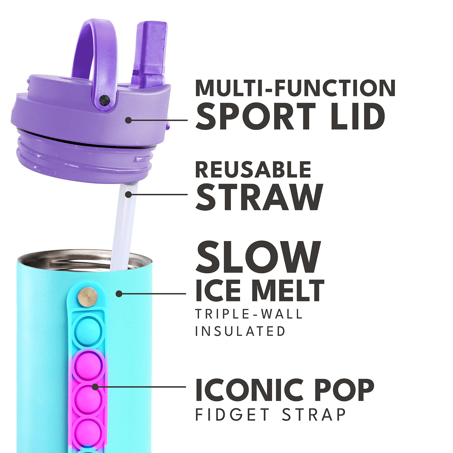 Elemental Iconic water bottle BPA-free construction for daily use.