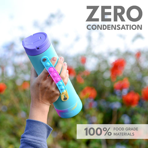 Elemental Iconic water bottle leak-proof cap for mess-free transport.