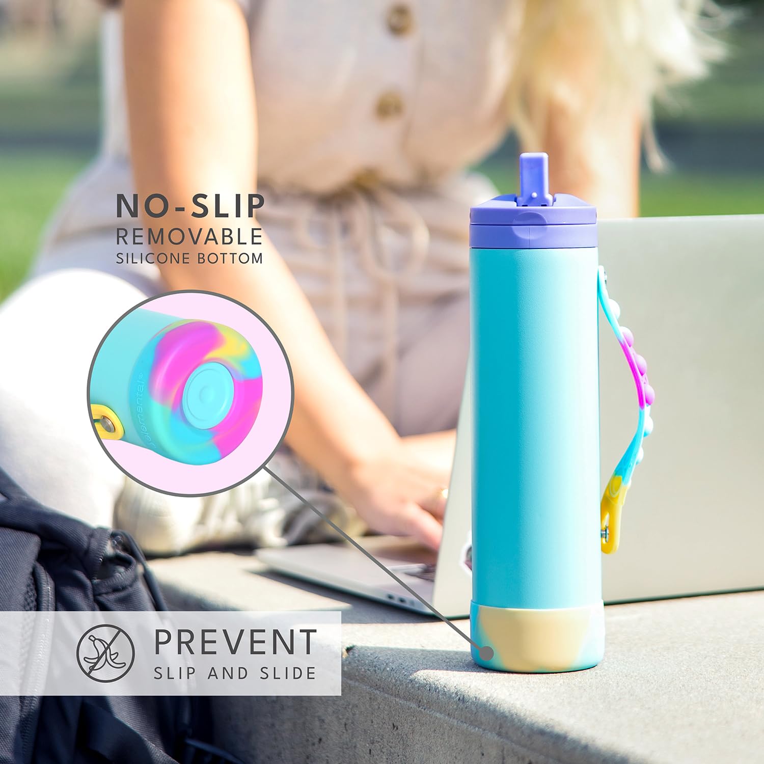 Elemental Iconic water bottle triple-wall insulation keeps beverages cooler for longer activities.