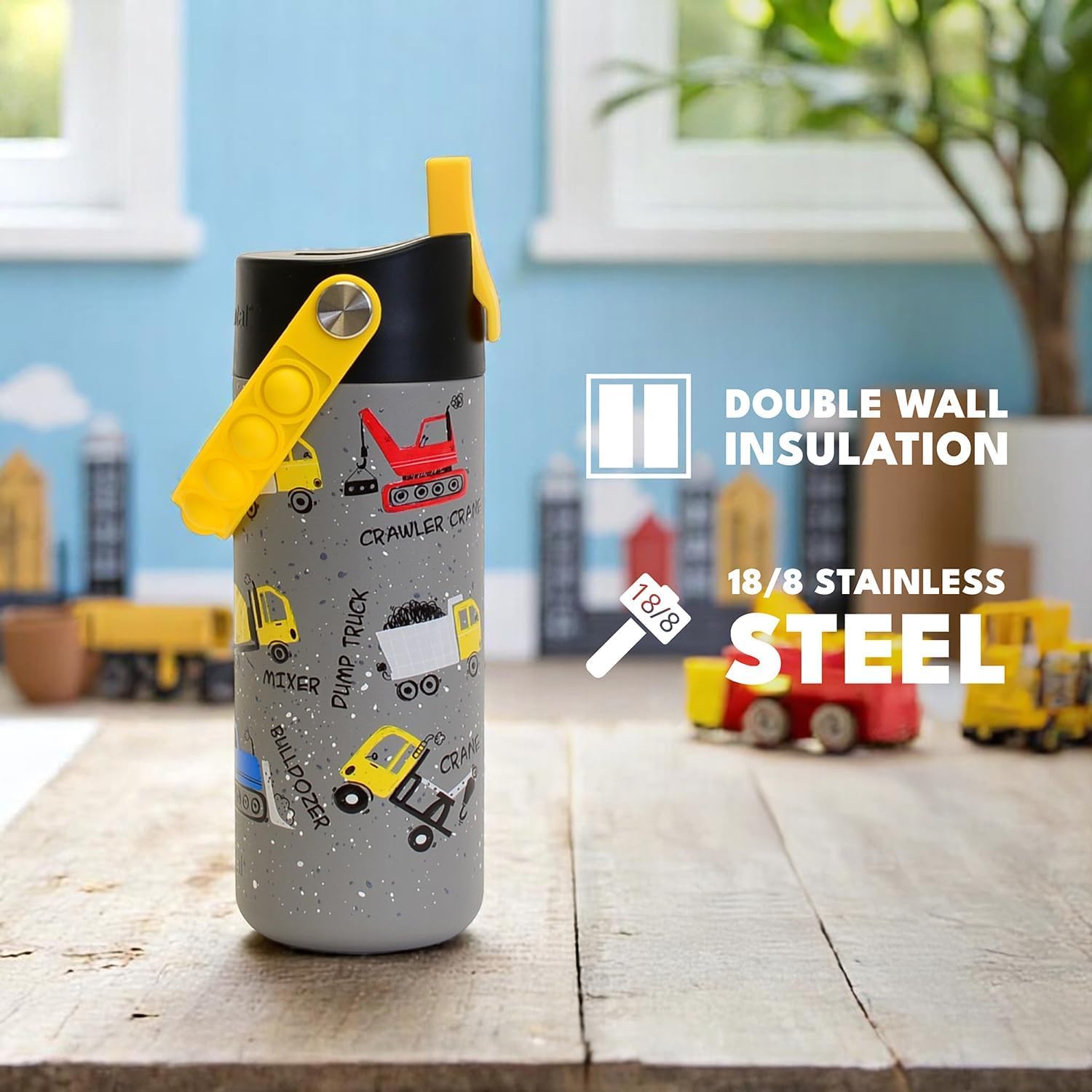 Elemental dishwasher-safe bottle for busy families