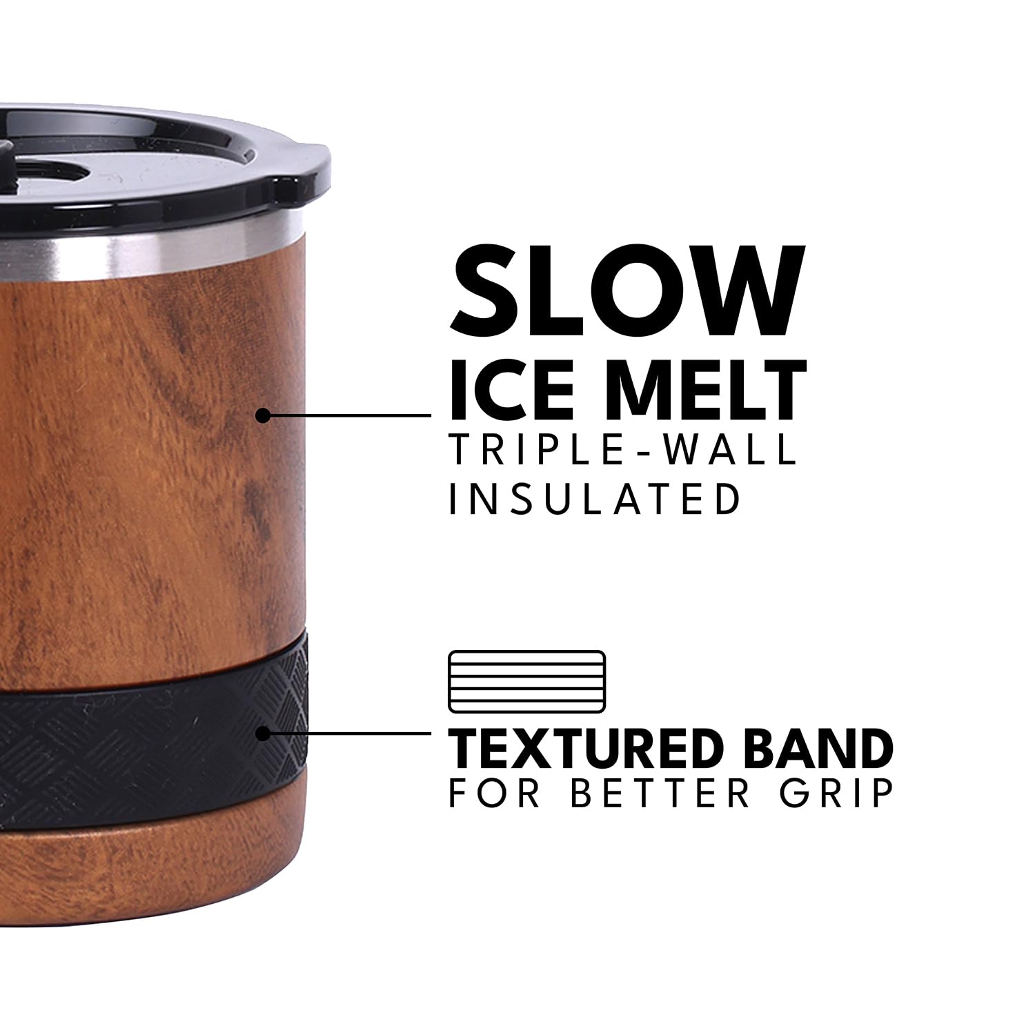 Elemental Recess lowball dishwasher-safe stainless design is easy to clean.