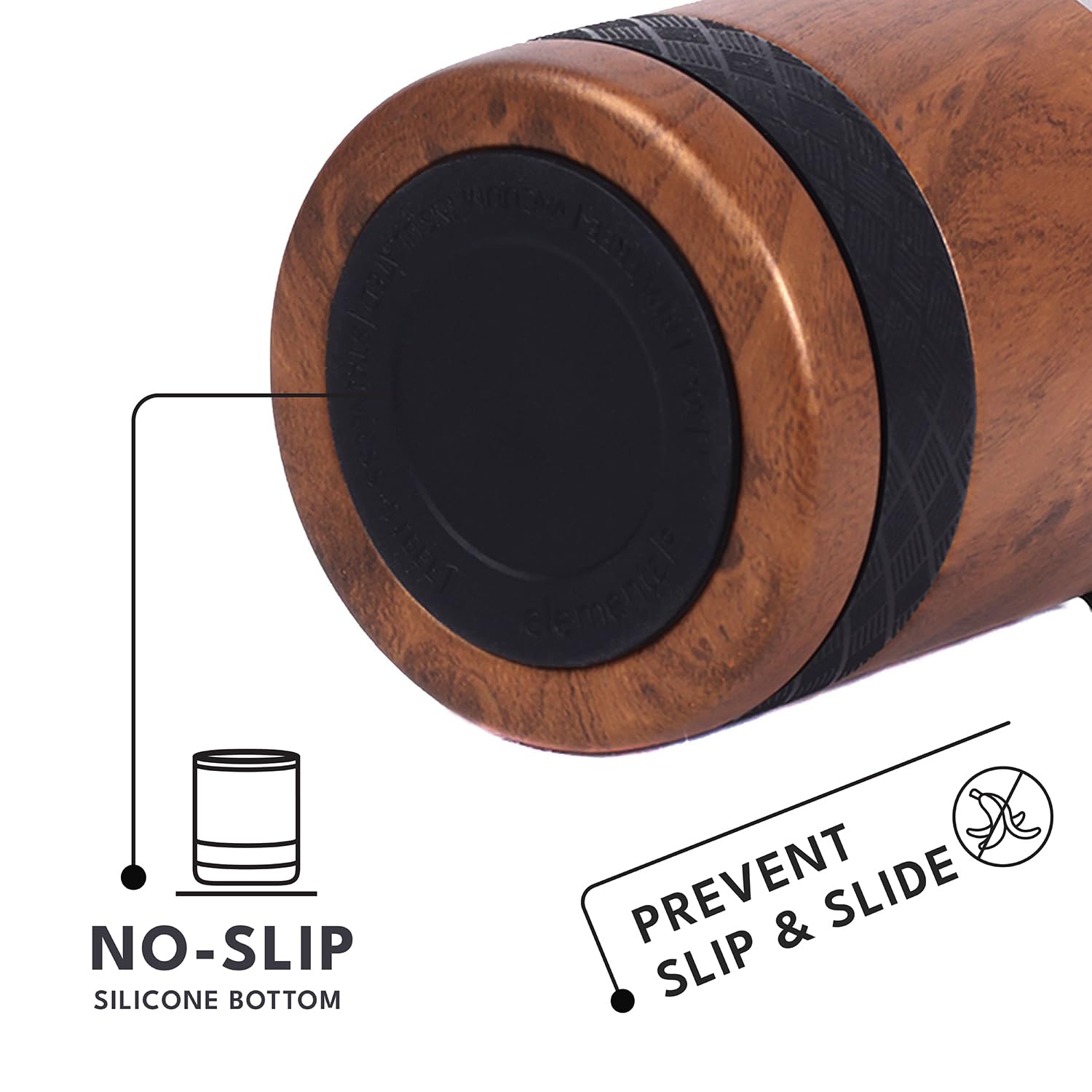 Elemental Recess lowball silicone grip offers comfortable hold on the go.