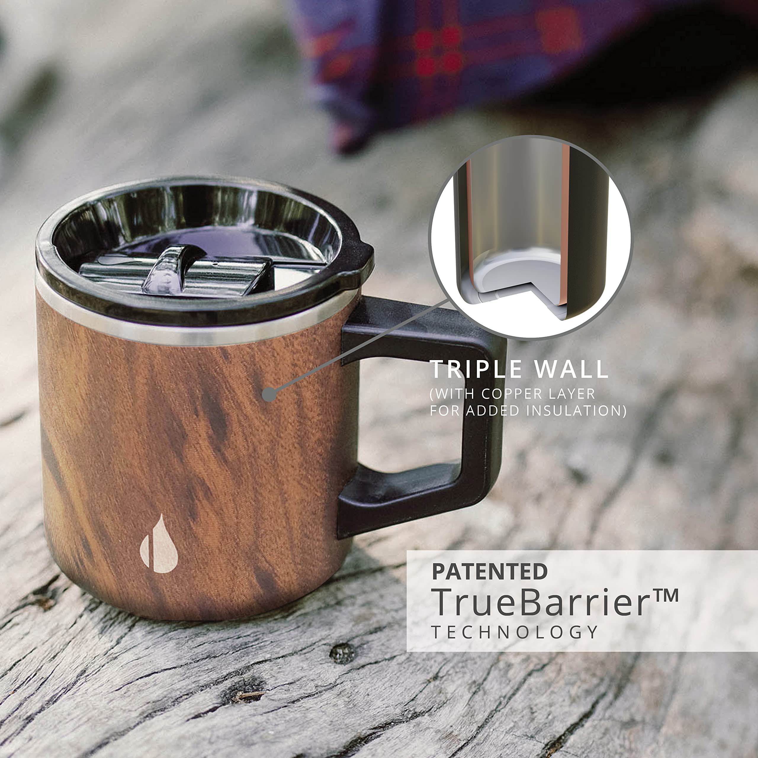 Elemental Summit mug powder-coated exterior stands up to daily use.