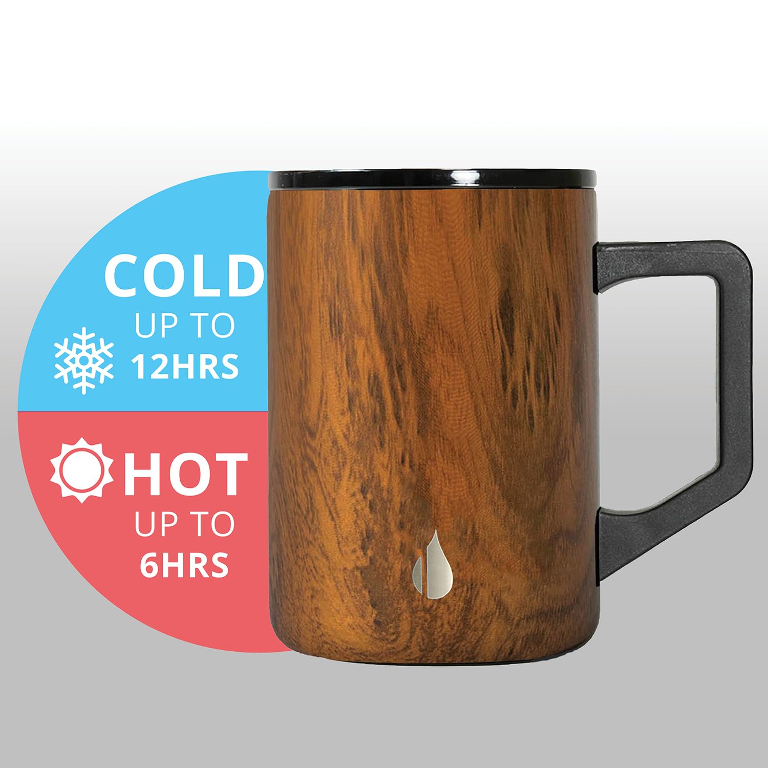 Sturdy stainless steel construction of Elemental Summit mug for everyday durability