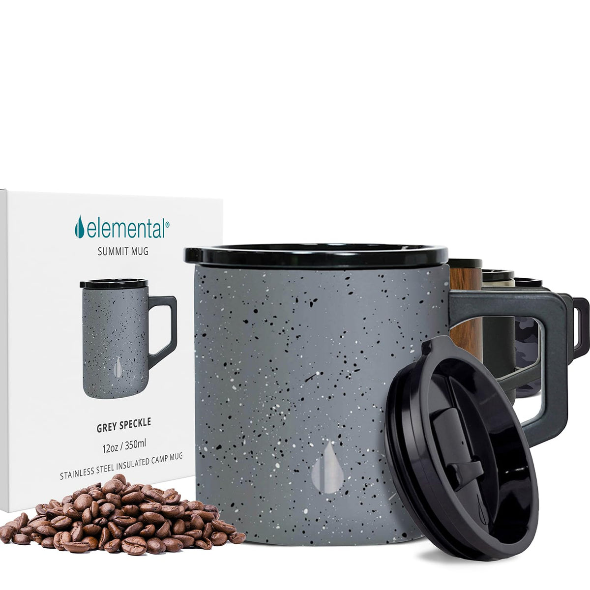 Elemental Summit mug with lid and handle for easy on-the-go coffee
