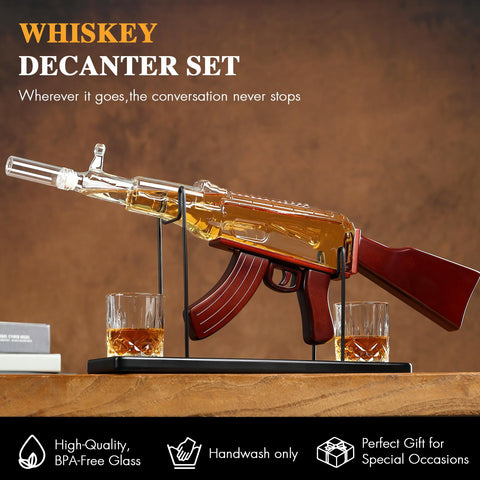 ELERGIFTS ak gun decanter wooden stock removable for easy storage.