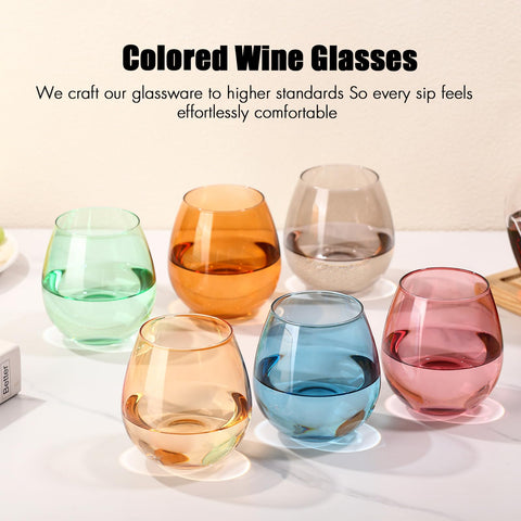 ELERGIFTS forest green stemless glass for fresh color on any table.