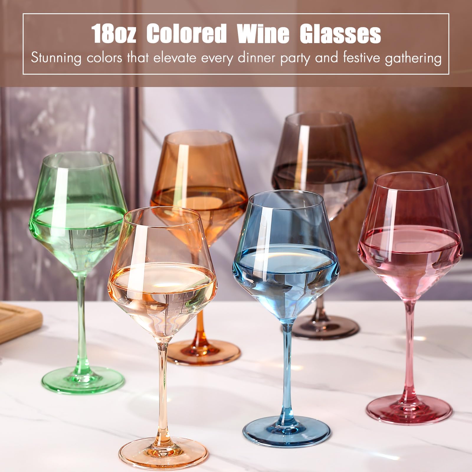 ELERGIFTS 18oz hand blown wine glass offers comfortable handling