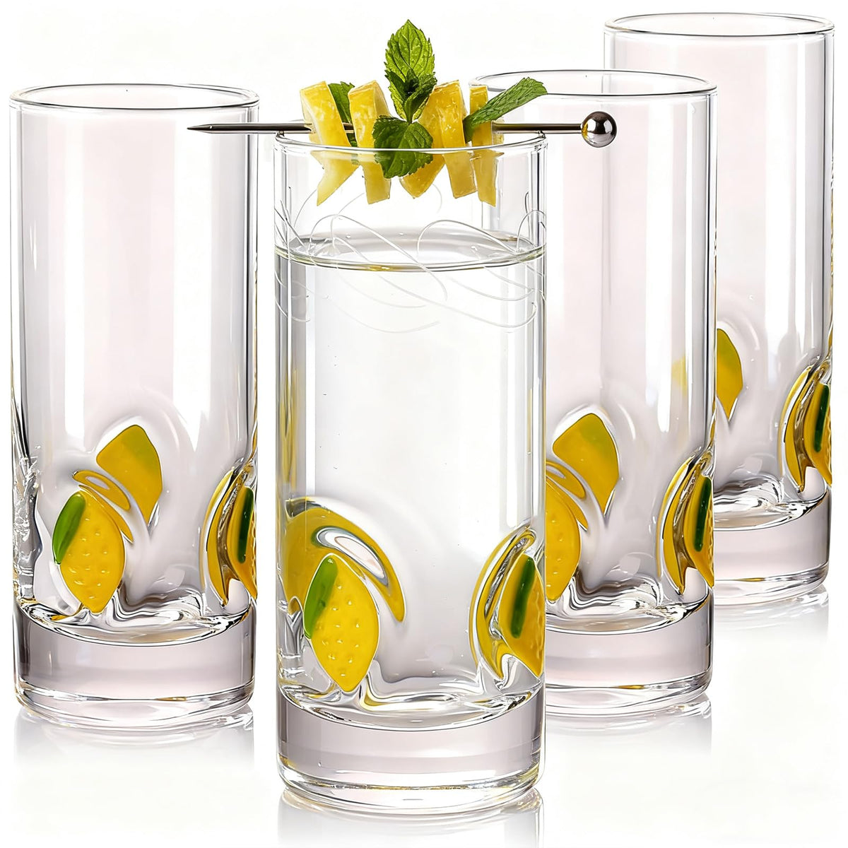 ELERGIFTS Lemon Icon Shot Glasses 4pc set brighten bars and parties.