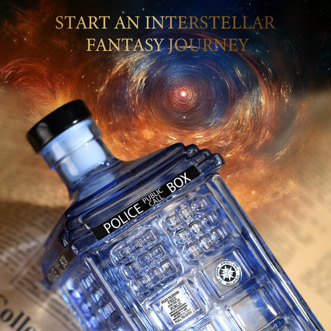 ELERGIFTS Tardis decanter close-up emphasizes lead-free glass quality.