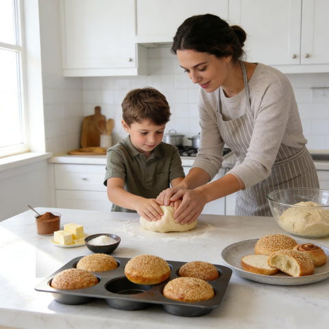 Elesinsoz six cavities ensure consistent batch sizes for buns or rolls.