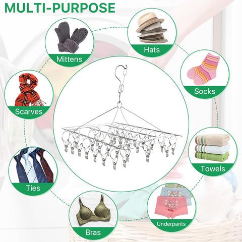 Elesunory foldable space-saving drying rack folds flat for easy storage.