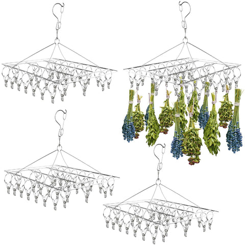 Elesunory hanging herb drying rack with 30 clips for organized, efficient air-drying.