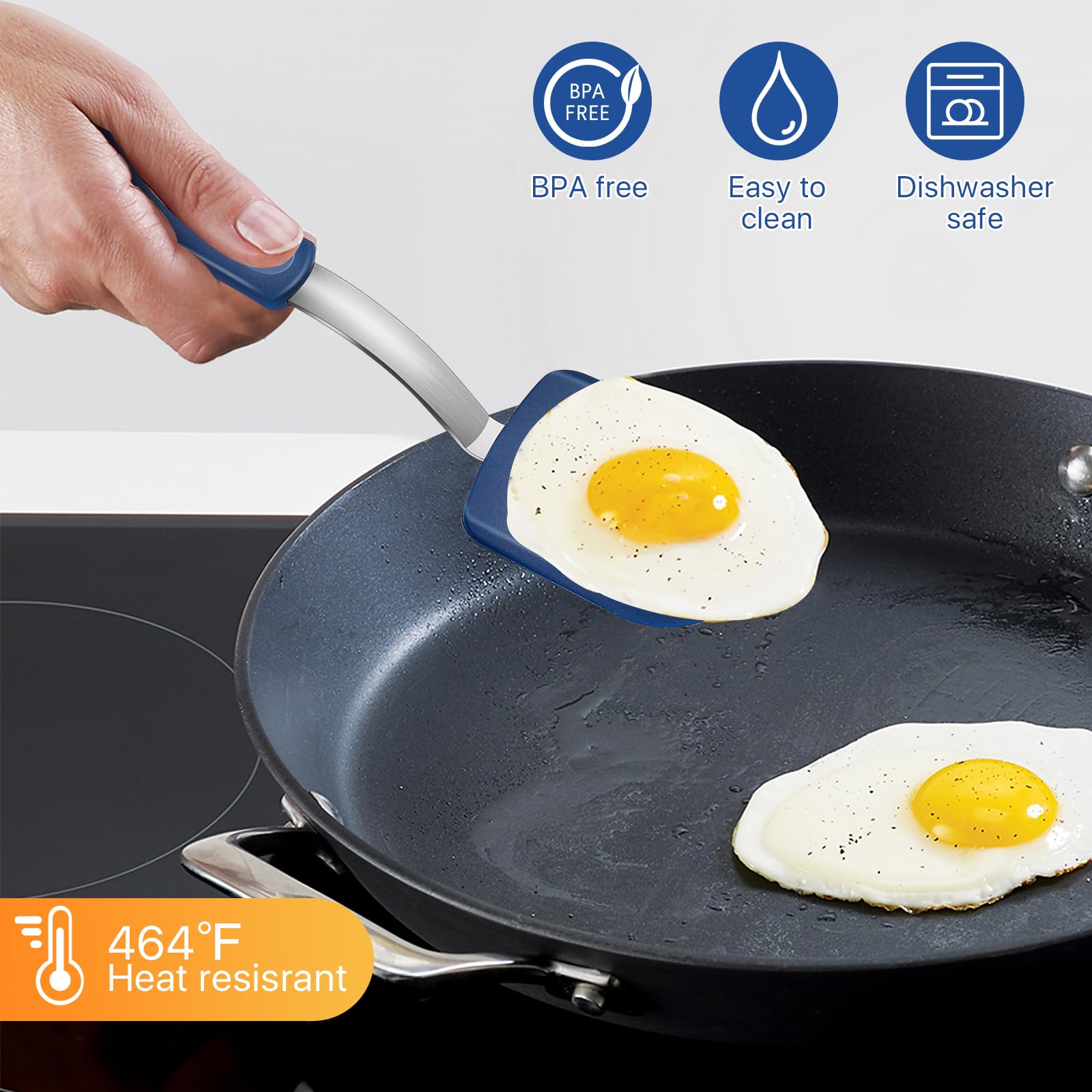 Elesunory hanging hole design keeps spatulas dry and organized.