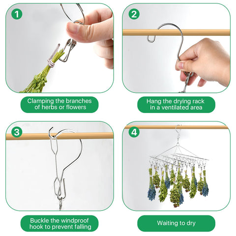 Elesunory multi-purpose hanging rack ideal for herbs, flowers, and tea.