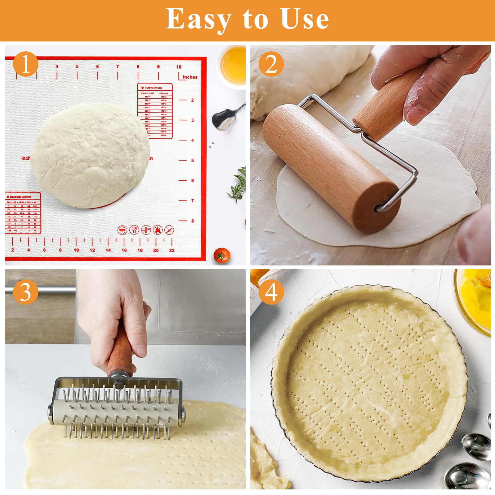 Elesunory non-slip silicone surface keeps the mat steady during rolling.
