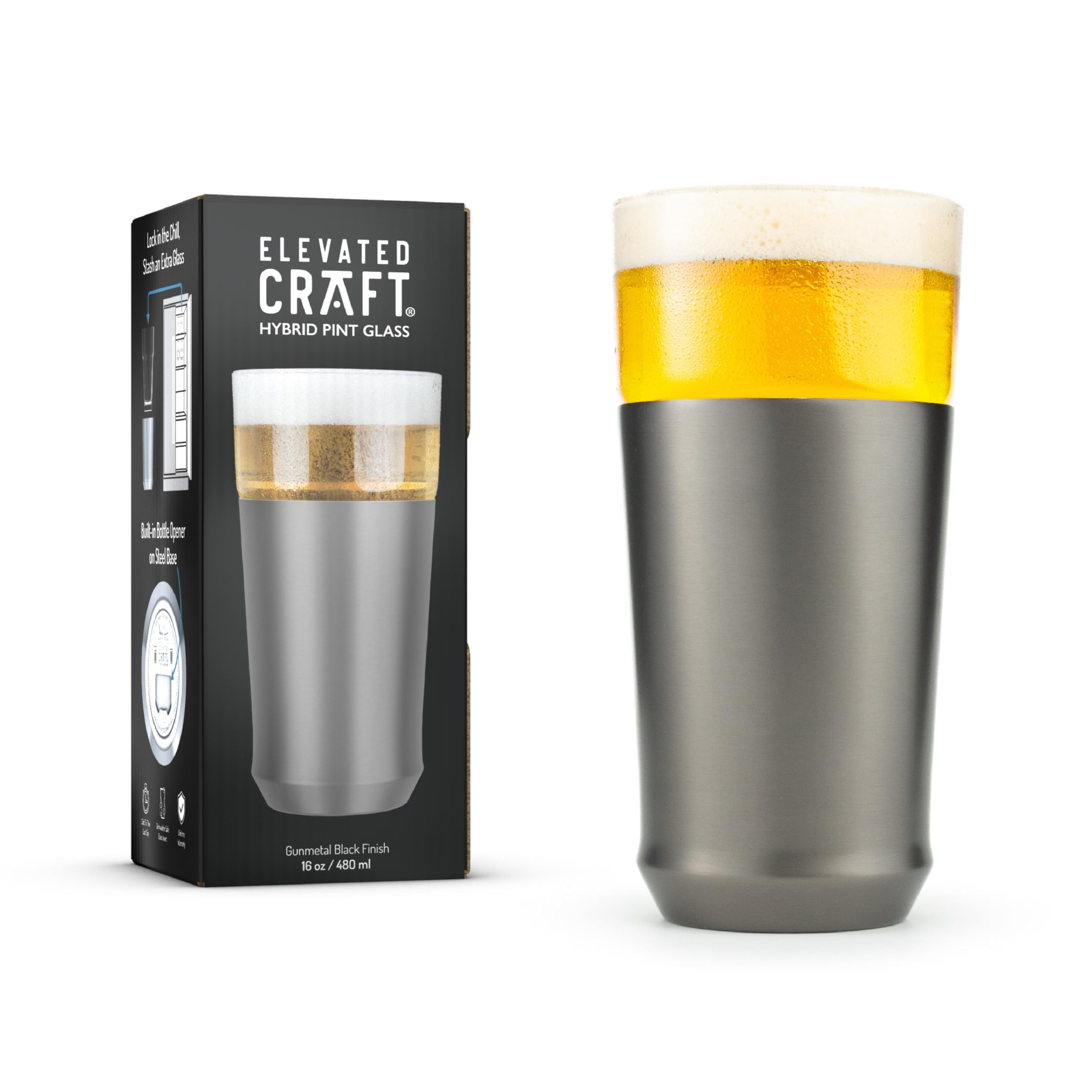 Elevated Craft black pint glass combines modern style with practical use