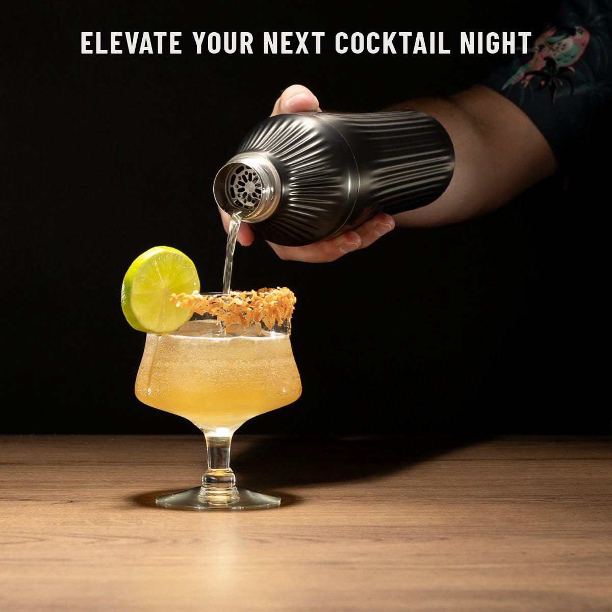 28 oz capacity of Elevated Craft Diamond Edition shaker for multiple serves