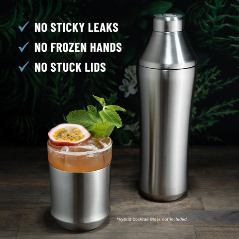 Elevated Craft Hybrid Cocktail Shaker built-in strainer for smooth pours.