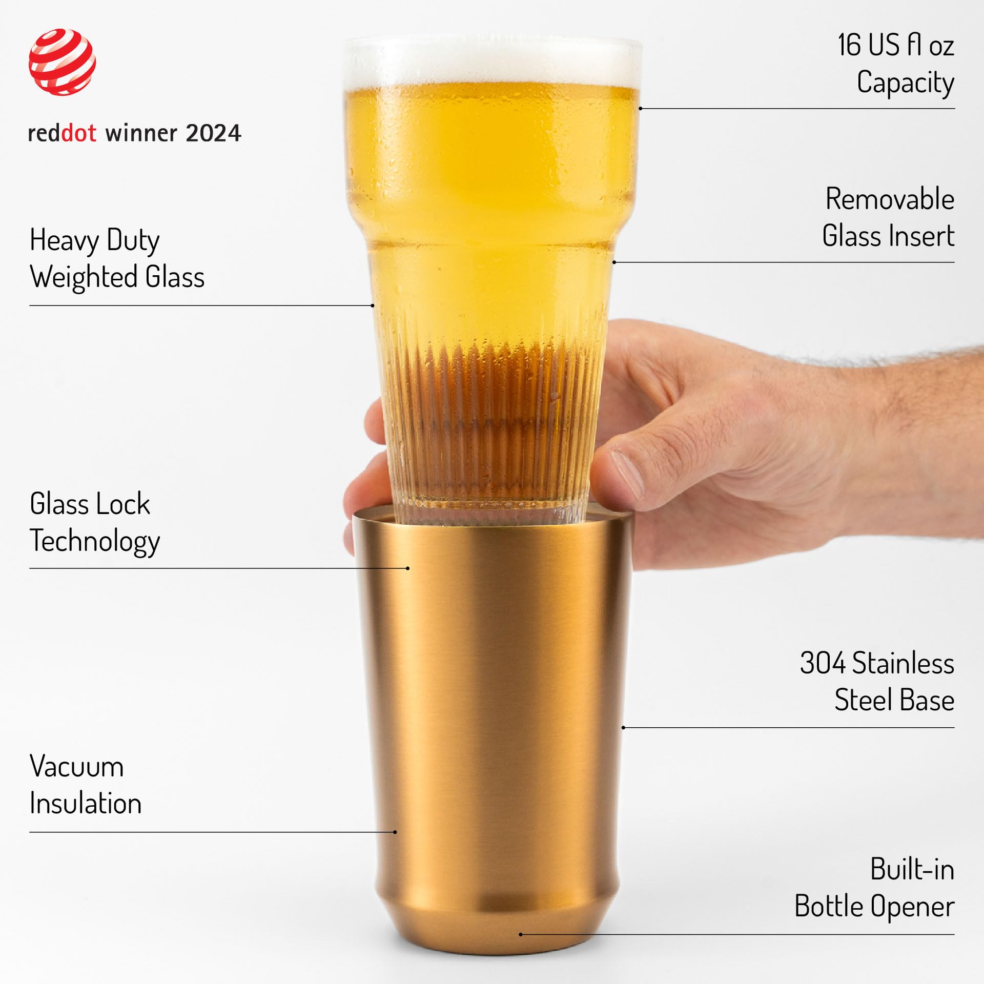 Elevated Craft removable glass insert copper enables easy cleaning and versatile use.