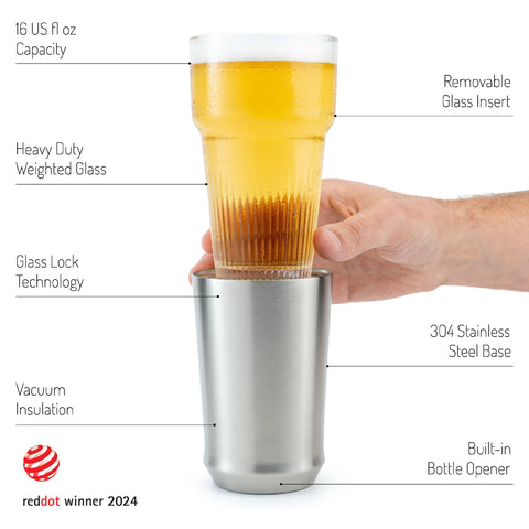 Elevated Craft removable glass insert allows easy cleaning and versatile use