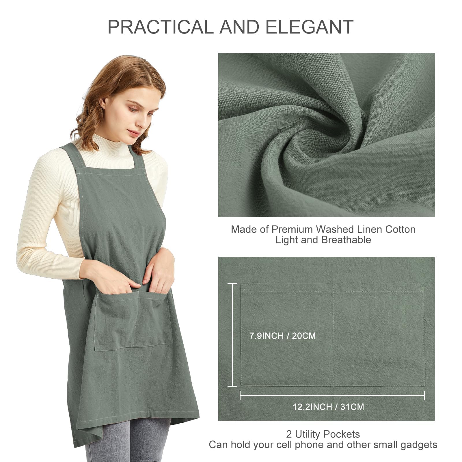 ELEZAY apron in use for cooking, keeping clothes clean.