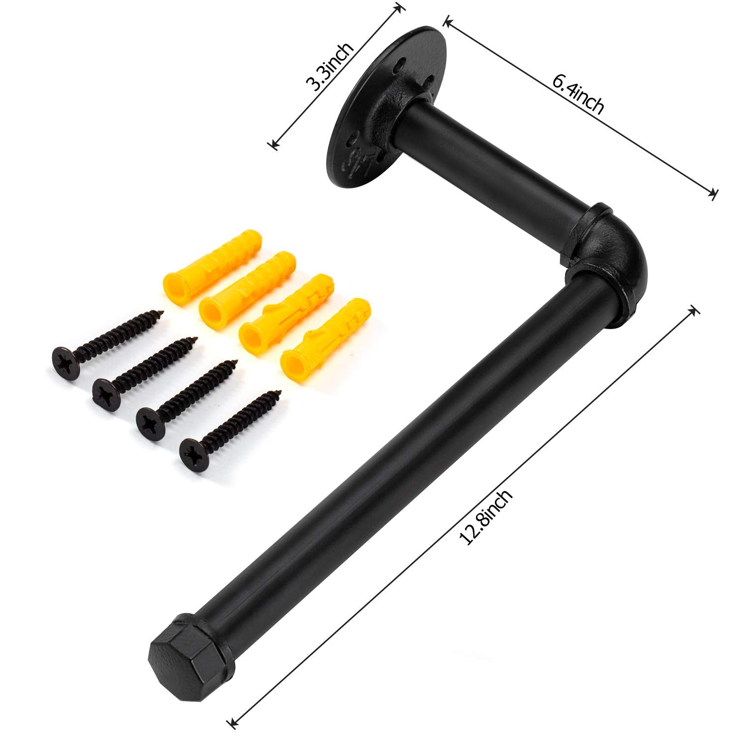 Elibbren heavy-duty paper towel holder close-up shows sturdy iron construction.