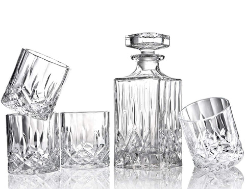 ELIDOMC crystal whiskey glasses 11oz set for refined pours and ice ball