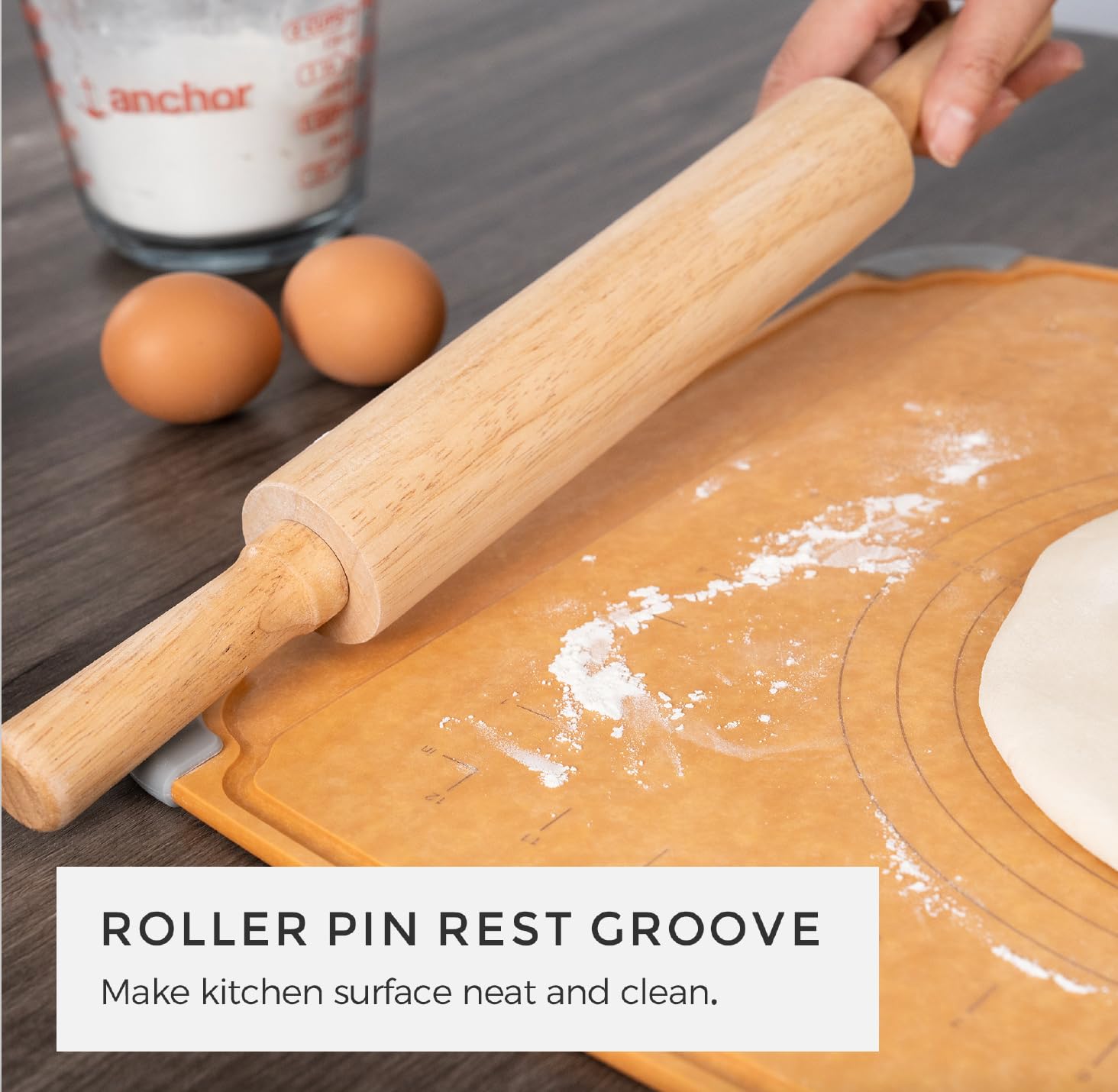 Elihome cutting board heat resistance up to 350°F doubles as a trivet