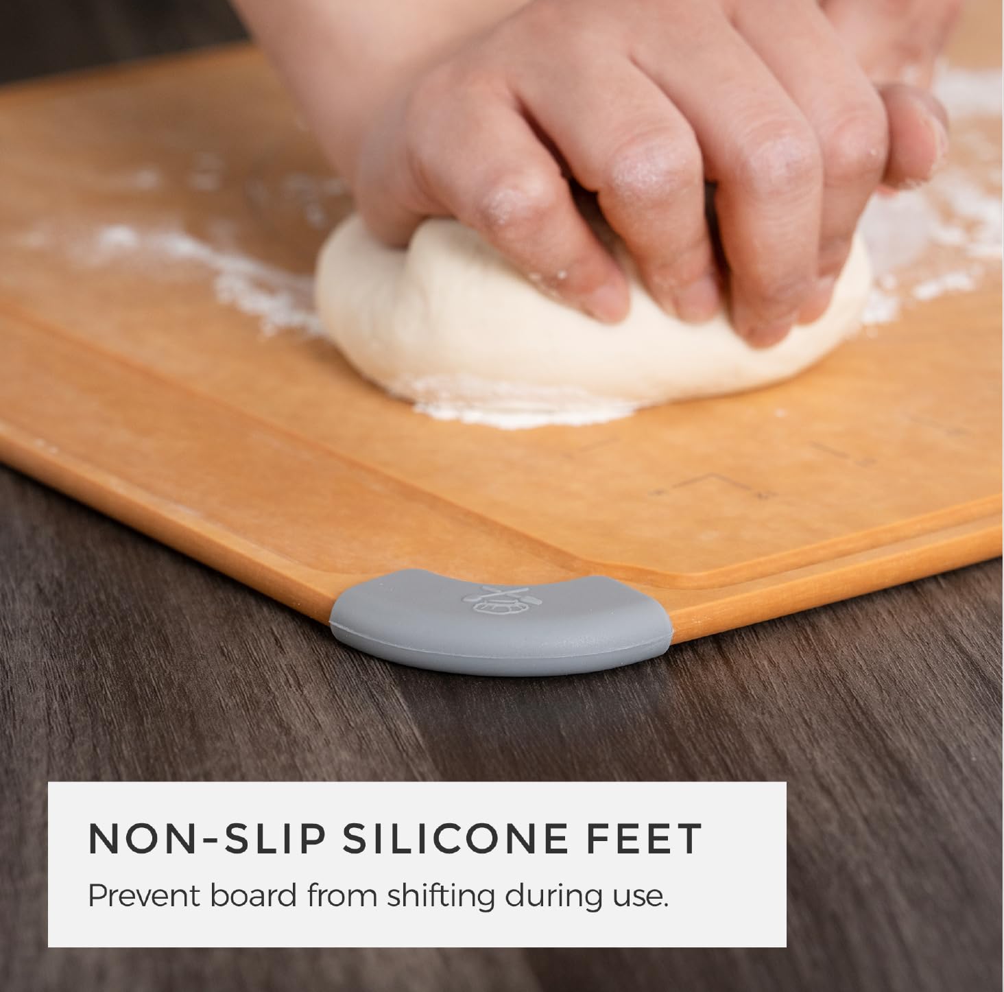 Elihome cutting board with laser-engraved pastry measurements for precision